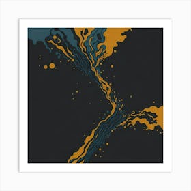 Abstract Liquid Paint Dynamic Art Print