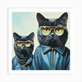 Two Cats In Sunglasses Art Print