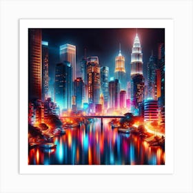 Vibrant City Nights - Wall Print Art Art Print