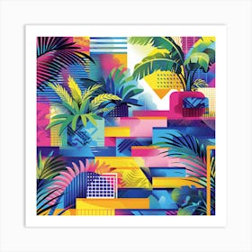 Tropical Plants And Palm Trees Art Print