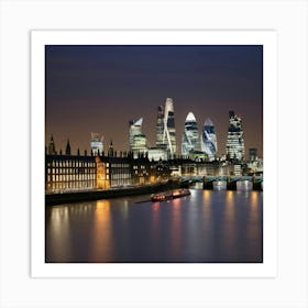 London Skyline At Night 3 Art Print