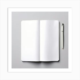 Mock Up Blank Pages Open Book Spread Unmarked Writable Notebook Journal White Clean Min (14) Art Print