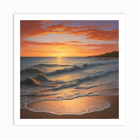 Sunset On The Beach Art Print