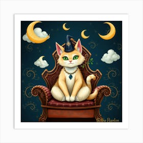 Flux Schnell A Whimsical Illustration Of The Cat Fool A Mystic 1 Art Print