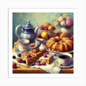 Coffee And Pastries Art Print