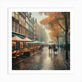 Amsterdam In The Rain 9 Art Print