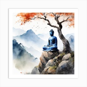 Buddha Painting Landscape (16) Art Print
