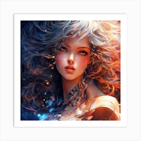 Beautiful Girl With Long Hair Art Print