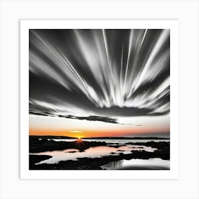 Sunset Over The Water Art Print