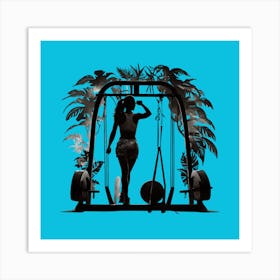 Silhouette Of A Woman In The Gym 1 Art Print