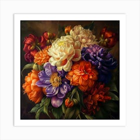 Floral Art 0006 Floral 0006 Bold Flower Bg 9 Art Print