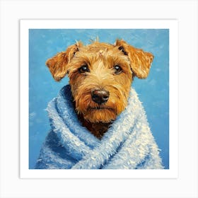 Terrier In Bath Towel 6 Art Print