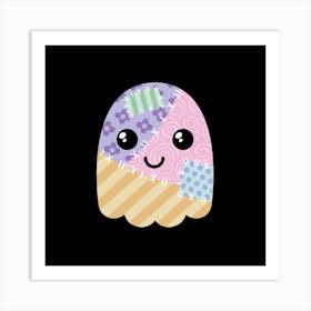 Patchwork Ghost Square Art Print