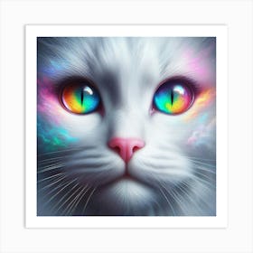 Rainbow Cat Art Print