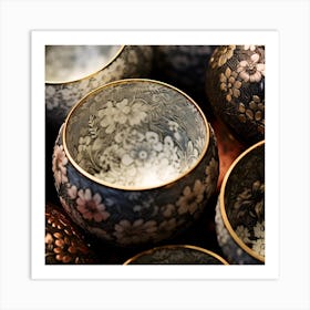 Chinese Teacups Art Print