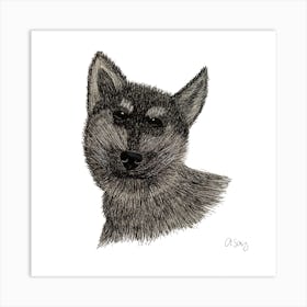 Black And White Husky. 1 Art Print