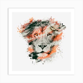 Lion Painting Blots Animal Art Print