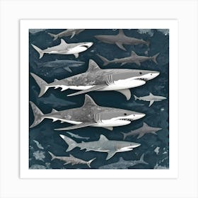 Sharks Art Print