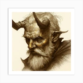 Demon With Horns Art Print