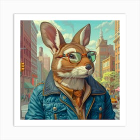 Rabbit In The City Art Print