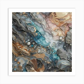 Alcohol Ink in copper Art Print