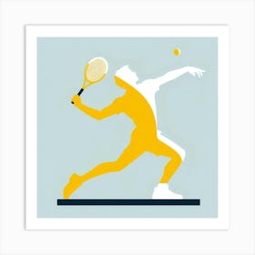 Tennis Player In Action Art Print