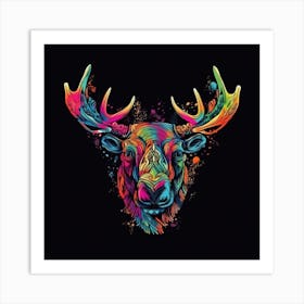 Colorful Moose Affiche