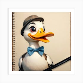 Duck In A Bow Tie 2 Art Print