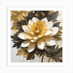 Gold Flower Art Print