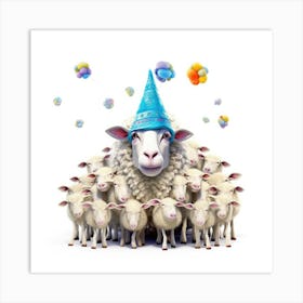 Sheep In A Party Hat Art Print