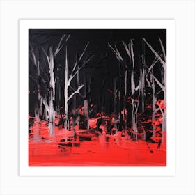 Red Forest Art Print