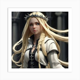 Girl With Long Blonde Hair Art Print