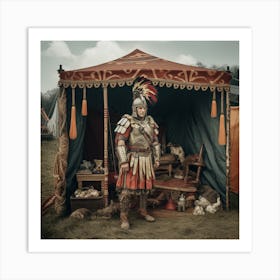 Roman Soldier In Tent Art Print