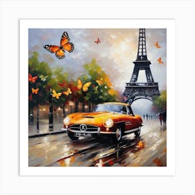 Paris With Butterflies 83 Art Print