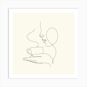 One Line Coffee Art Print