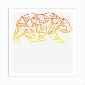 Geometric Bear Retro Wild Alaska Mountain Animal Art Print