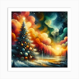 Christmas Tree In The Sky 1 Art Print