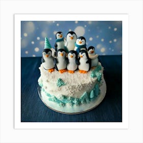 Firefly Beautiful, Decorated, Cake, Penguin, Theme, Fondant, Penguins, Snowy, Accents, Smooth, Blurr Art Print