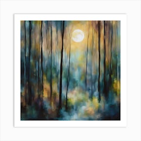 Moonlight In The Woods Art Print