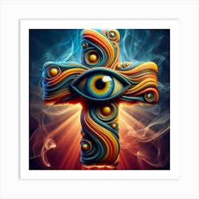 All Seeing Eye Cross Art Print