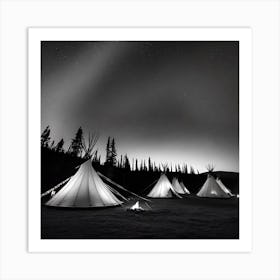 Teepees At Night 11 Art Print