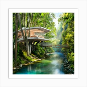 Tree House In The Jungle Art Print