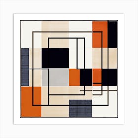 Abstract Odyssey: Squares Geometric Voyage Art Print