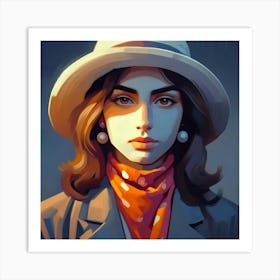 Woman In Hat 8 Art Print
