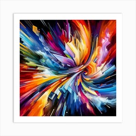vibrant, abstract artwork bursting with dynamic colors and bold shapes to evoke a sense of energy and motion. 2 Art Print