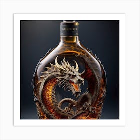 Dragon On A Bottle Art Print