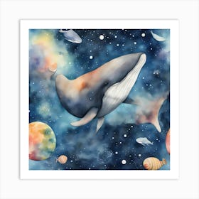 Whale In Space Art Print