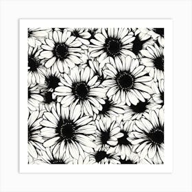 Black And White Daisies Art Print