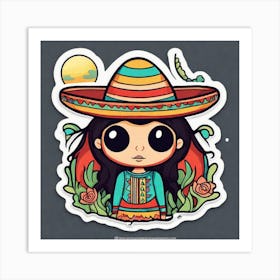 Mexico Sticker 2d Cute Fantasy Dreamy Vector Illustration 2d Flat Centered By Tim Burton Pr (37) Art Print