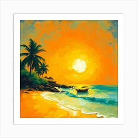 Sunset On The Beach 1 Art Print